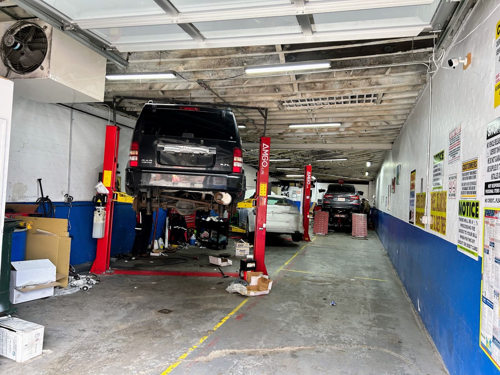 Wide view of the shop bays